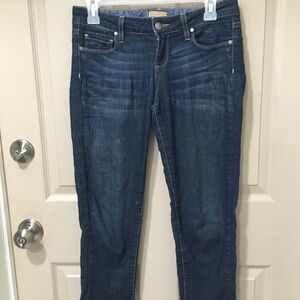PAIGE Roxie Capri Dark Blue Straight-Leg Festival Jeans S 26
